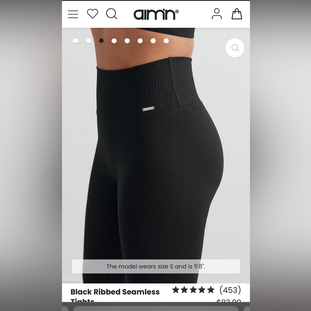 Black Ribbed Seamless Tights